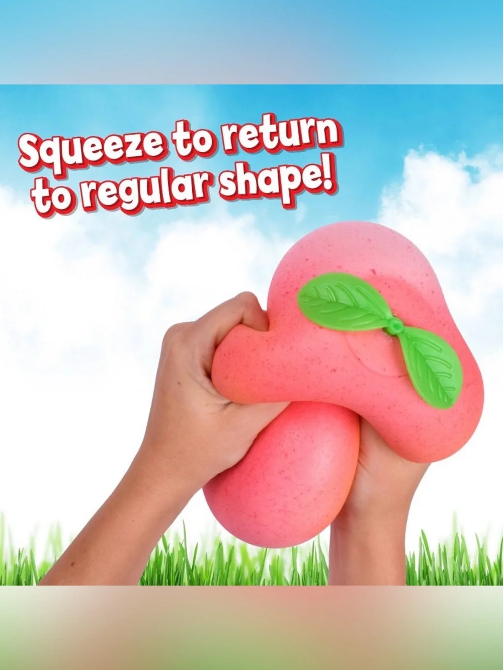🍑AUTHENTIC Sunny Days Squeeezy Peach Jumbo Squishy Sensory Fidget Toy VIRAL HTF